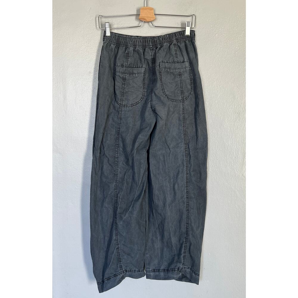 Free People Sylvie Barrel Pants Women's Size XS Gray Mid-Rise Relaxed Crinkly - Picture 2 of 11